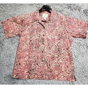 Artisan Outfitters Shirt Mens XL Floral Hawaiian Button Up Summer Casual Beach